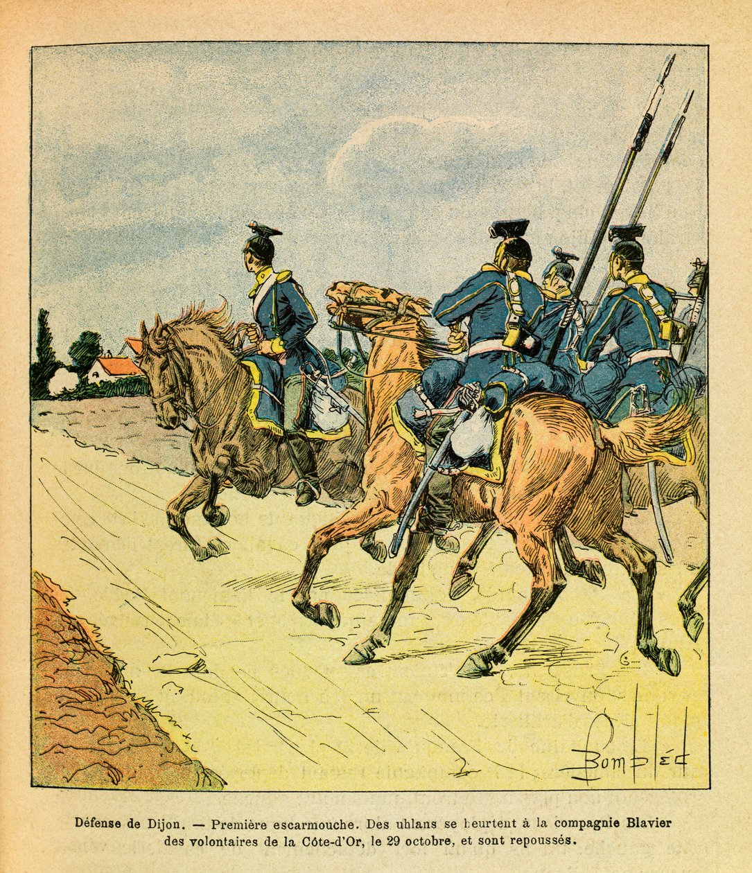 A Armee Oriental do Sargento Eugene, dit Grenest, ilustrada por Louis Bombled (1862-1927) (Guerra Franco-Alemã; campanha de 1870 -1871): Defesa de Dijon, em 29 de outubro de Louis Charles Bombled