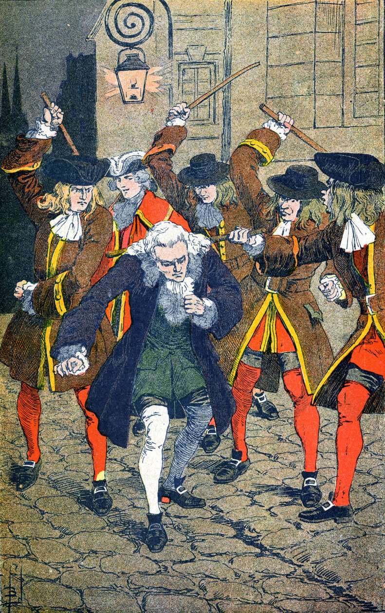O Cavaleiro de Rohan faz Voltaire rossing pelo seu povo de Louis Charles Bombled