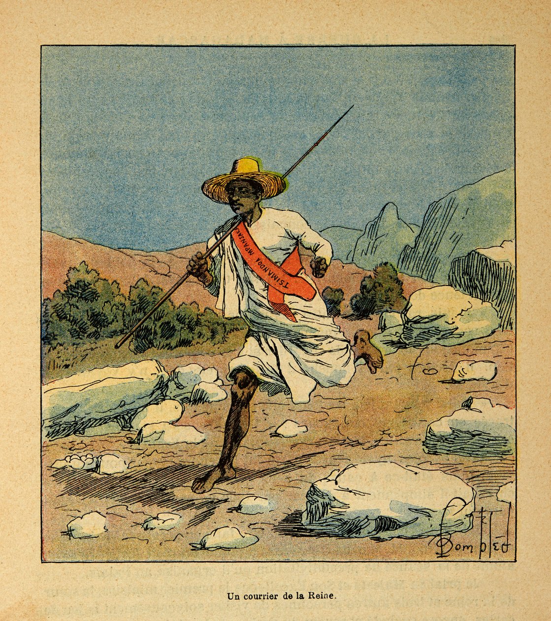 A Guerra em Madagáscar - História das Expedições Francesas de 1885-1895 por Henri Galli dit Galllichet (1854-1922), ilustrada por Louis Bombled (1862-1927): Um Mensageiro da Rainha Ranavalona em 1895, Coleção Privada de Louis Charles Bombled