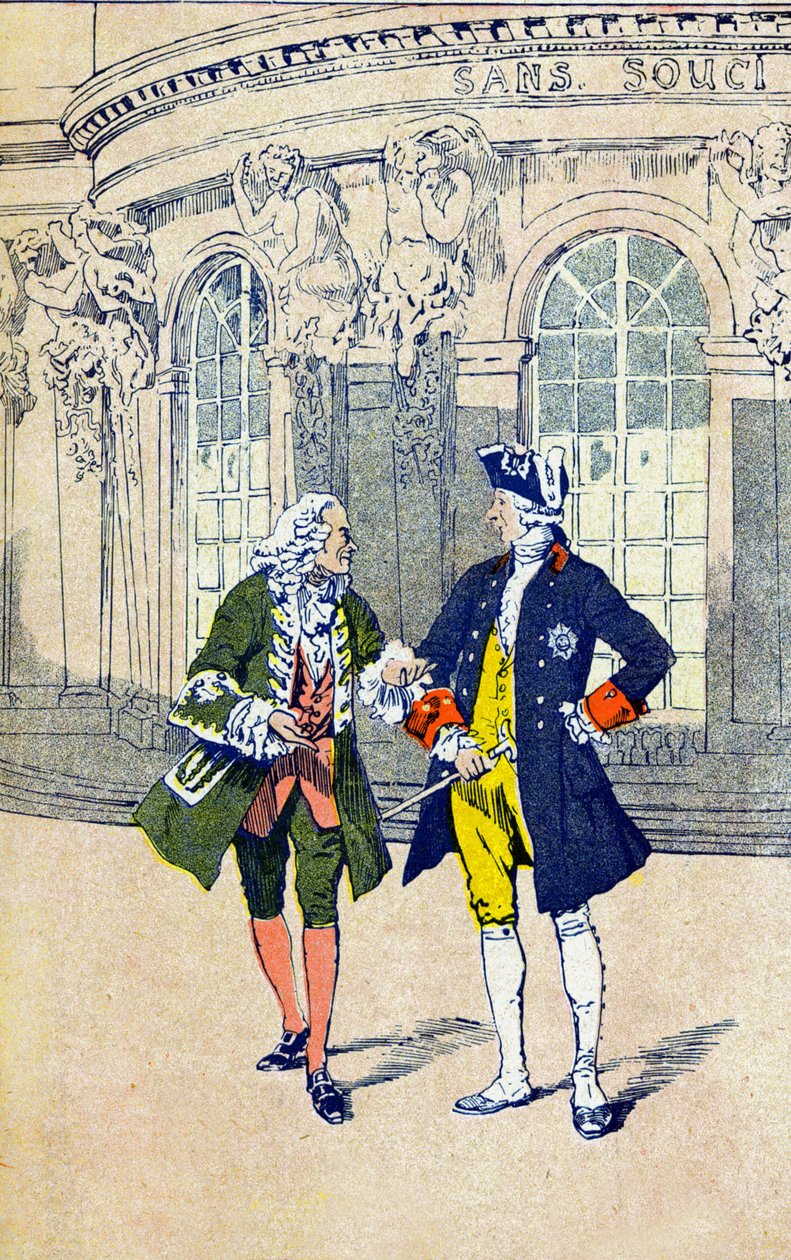Voltaire com Frederic II da Prússia de Louis Charles Bombled