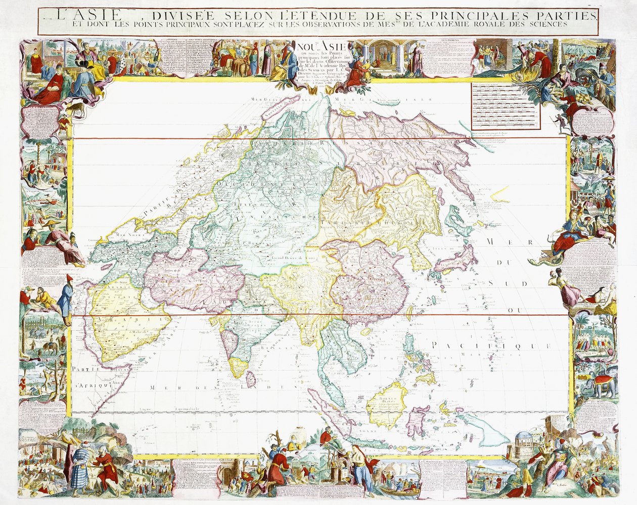Mapa da Ásia, 1786 de Louis Charles Desnos