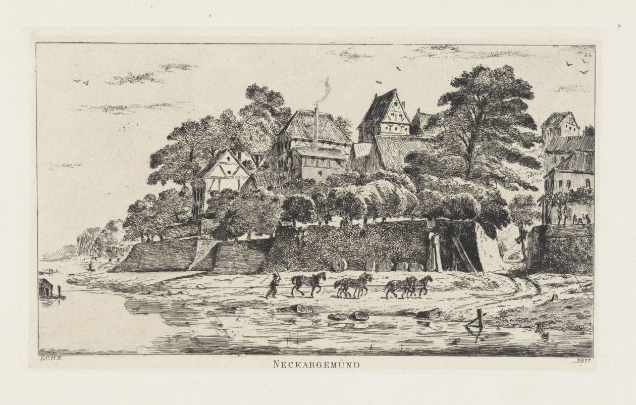 Vista de Neckargemünd (Baden-Württemberg) Neckargemünd (título no objeto) de Louis Charles Hora Siccama