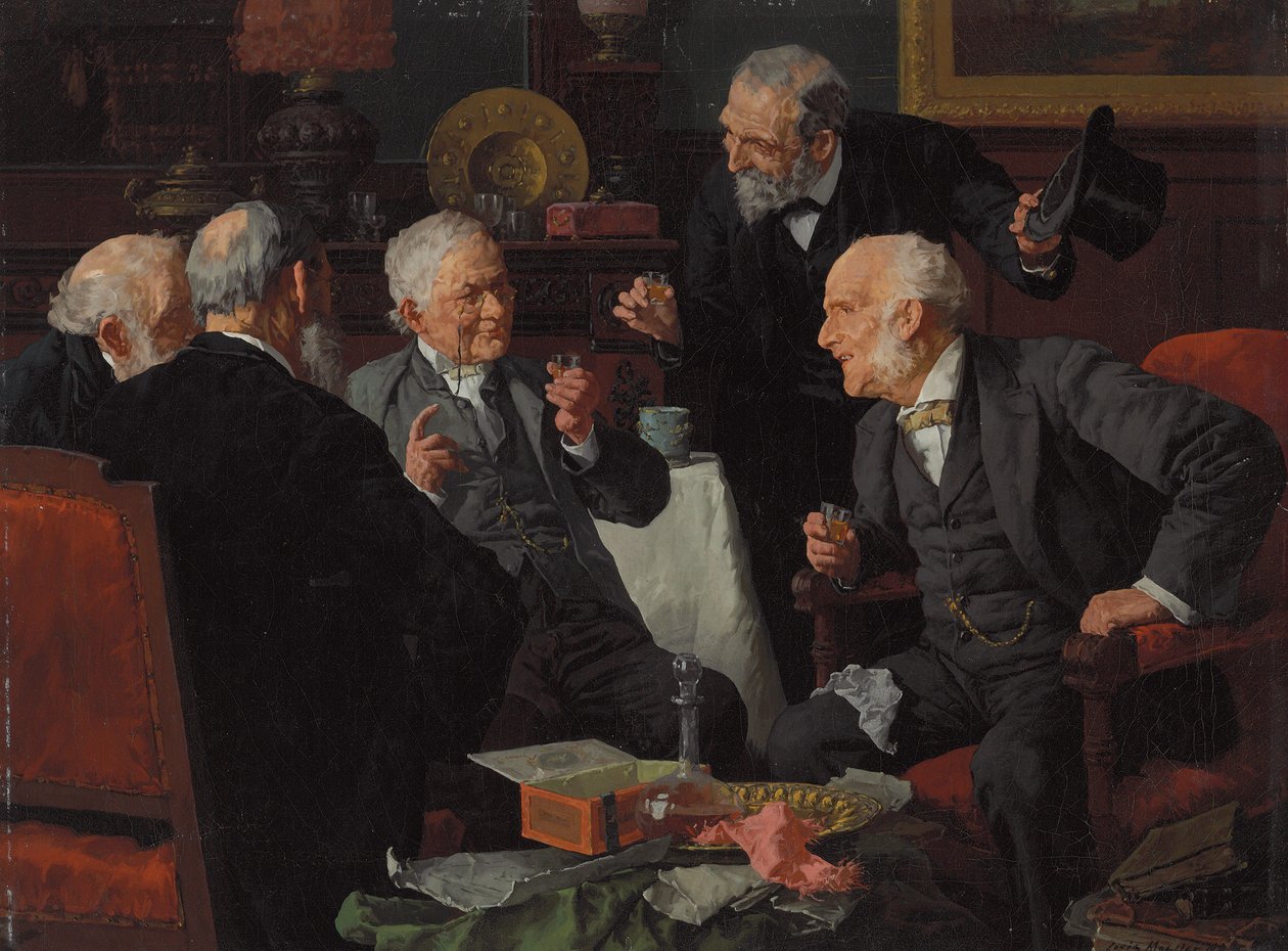 A Toast (óleo sobre tela) de Louis Charles Moeller
