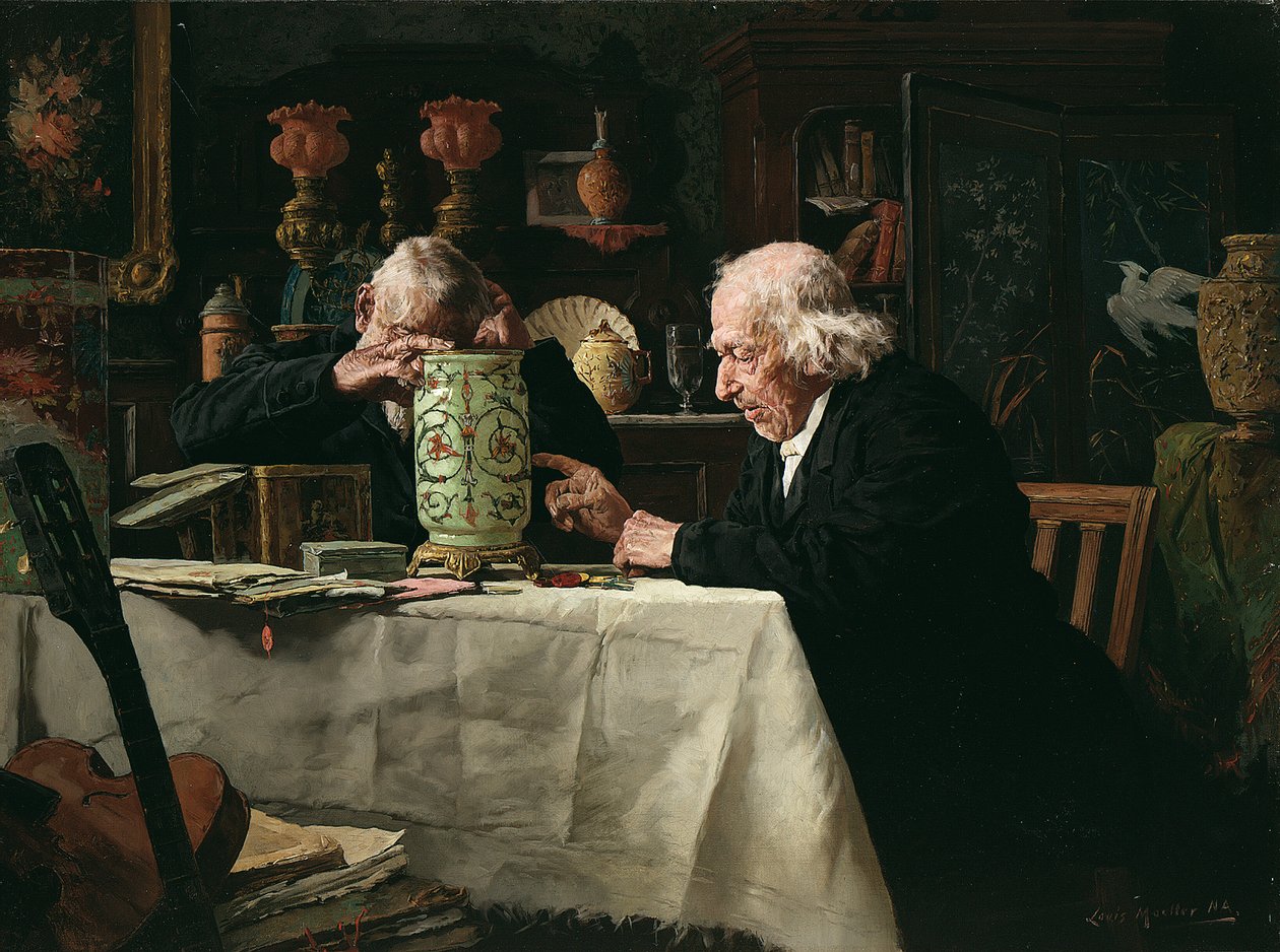 The Connoisseurs (óleo sobre tela) de Louis Charles Moeller