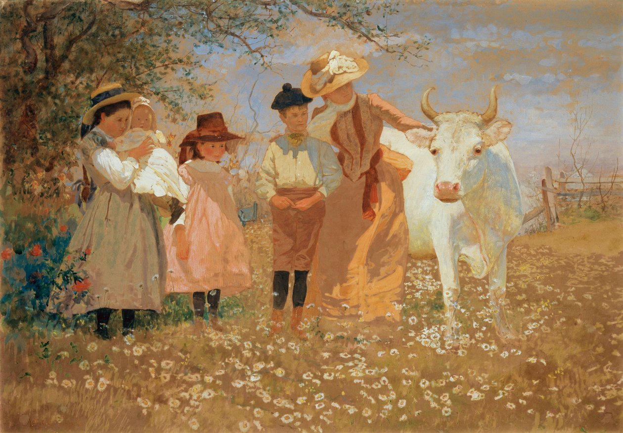 Grupo Familiar com Vaca, c.1888 de Louis Comfort Tiffany