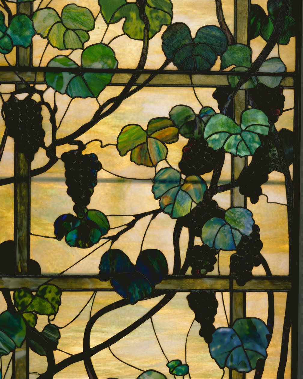 Painel da videira, c.1902-15 (vidro favrile leaded) de Louis Comfort Tiffany