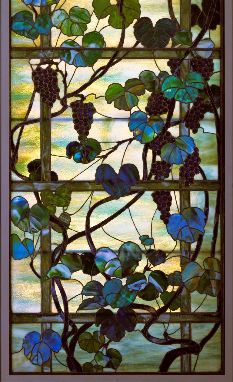 Painel da videira, c.1902-15 (vidro favrile leaded) de Louis Comfort Tiffany