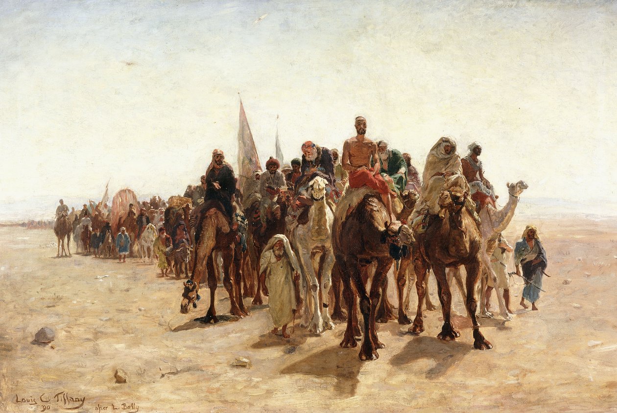 Peregrinos indo para Meca; Peregrinos indo para Meca, 1890 de Louis Comfort Tiffany