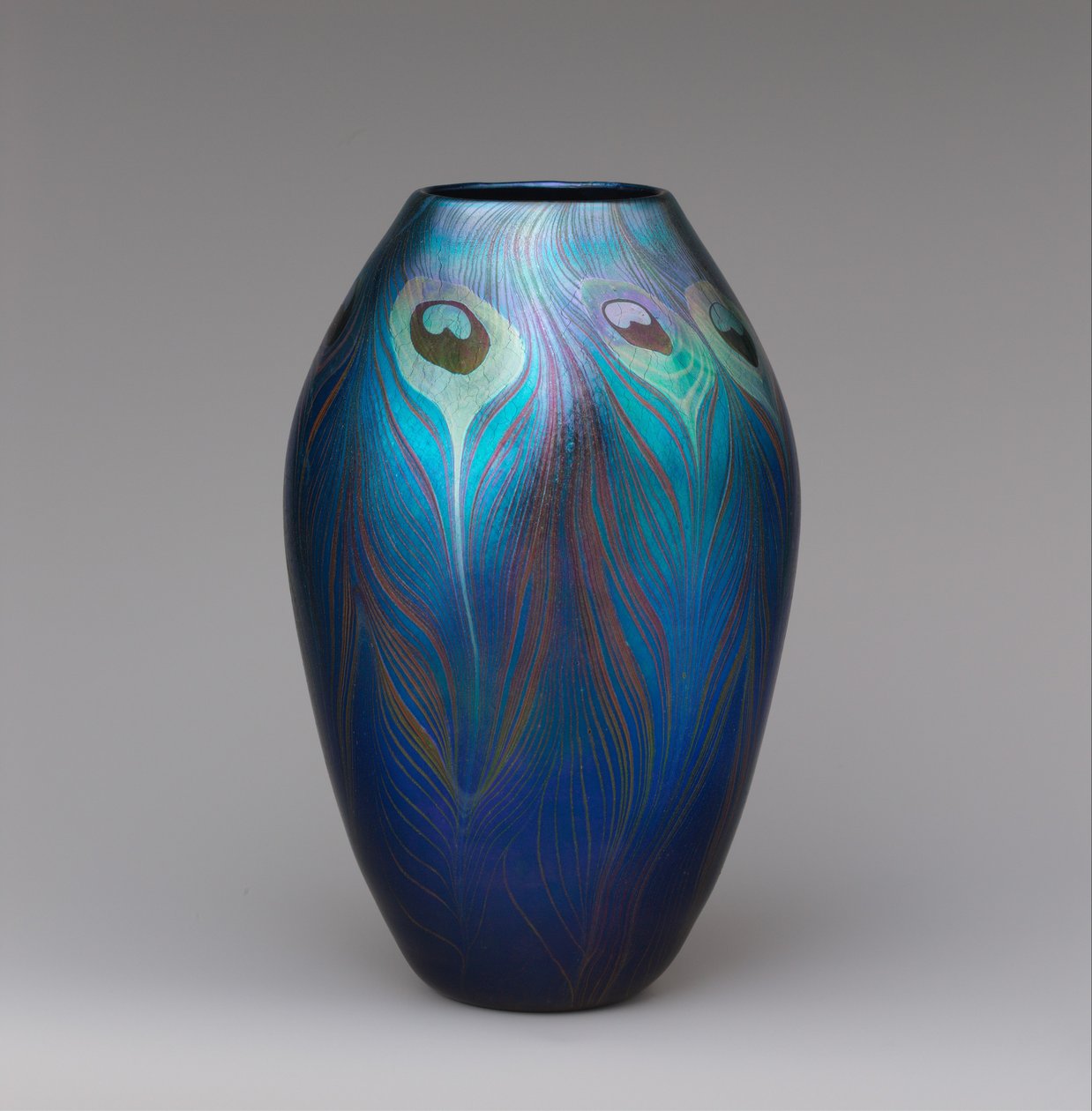 Vaso, c.1900 (vidro favrileiro) de Louis Comfort Tiffany