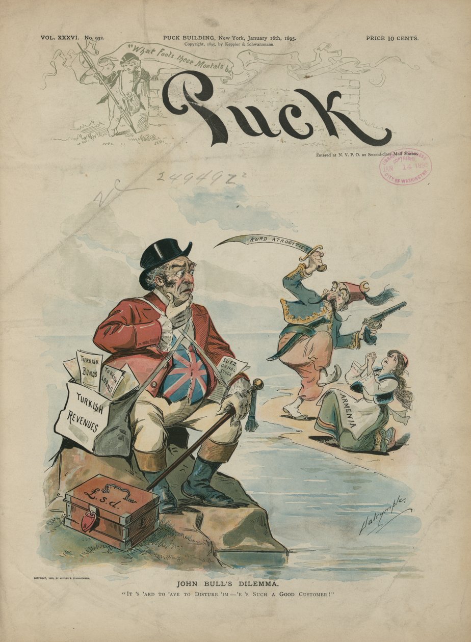O Dilema de John Bull, Revista Puck de Louis Dalrymple