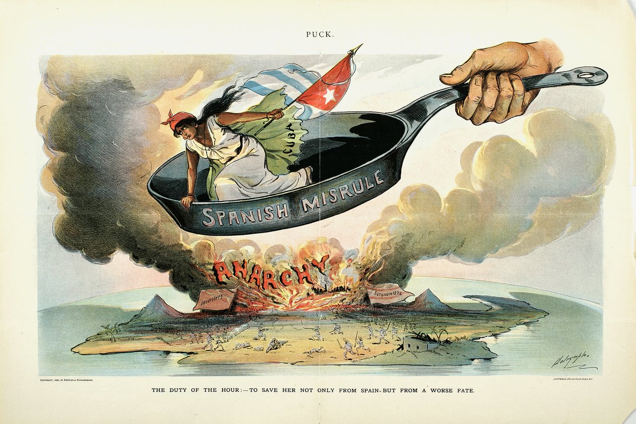 O dever da hora: - Para salvá-la [Cuba] não apenas da Espanha - mas de um destino pior, 1898 de Louis Dalrymple