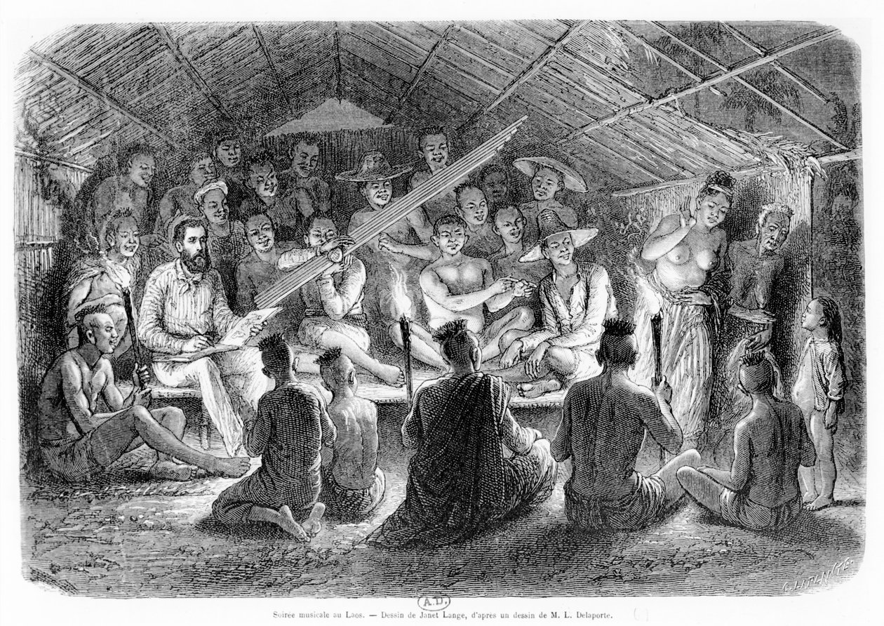 Sarau musical no Laos, 1867 de Louis Delaporte
