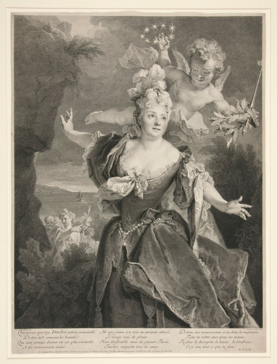 Retrato de Marie Anne de Chateauneuf (chamado Duclos) de Louis Desplaces
