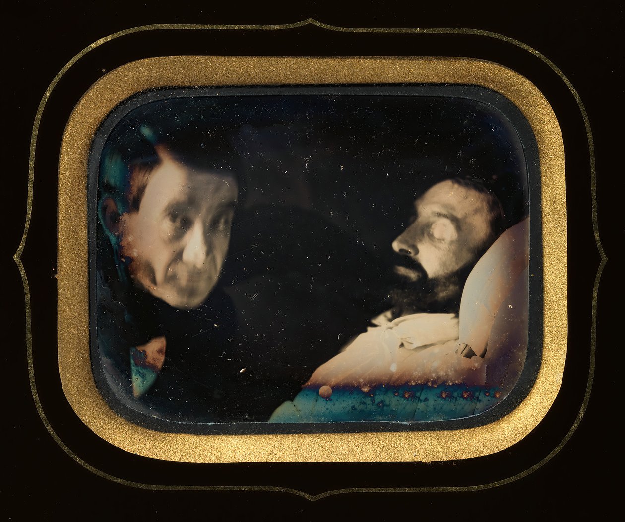 [Retrato do Homem Vivo ao lado do Homem Morto], ca. 1850. de Louis Dodero