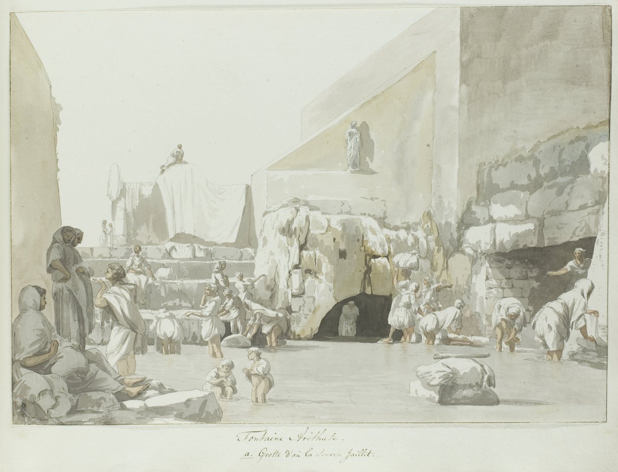 Fontein Arethuse encontrou bron
Fonte Arethusa (título sobre o objecto)
Voyage en Italie, en Sicile et à Malte - 1778 (título da série) de Louis Ducros