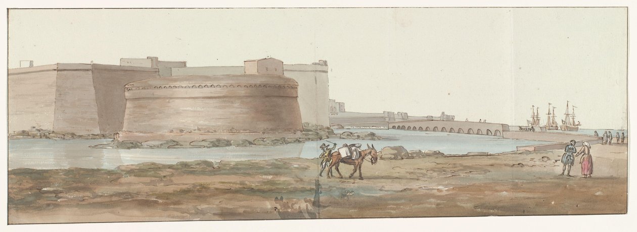 Gezicht op Gallipoli
Vista da entrada para Gallipoli (título sobre o objecto)
Viagem a Itália, Sicília e Malta - 1778 (título da série) de Louis Ducros