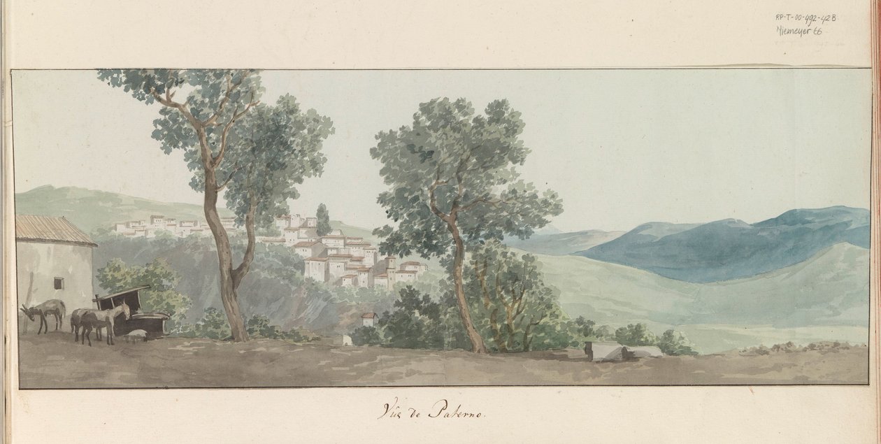 Gezicht op Paterno Vista de Paterno (título no objeto) Viagens na Itália, Sicília e Malta - 1778 (título da série) de Louis Ducros