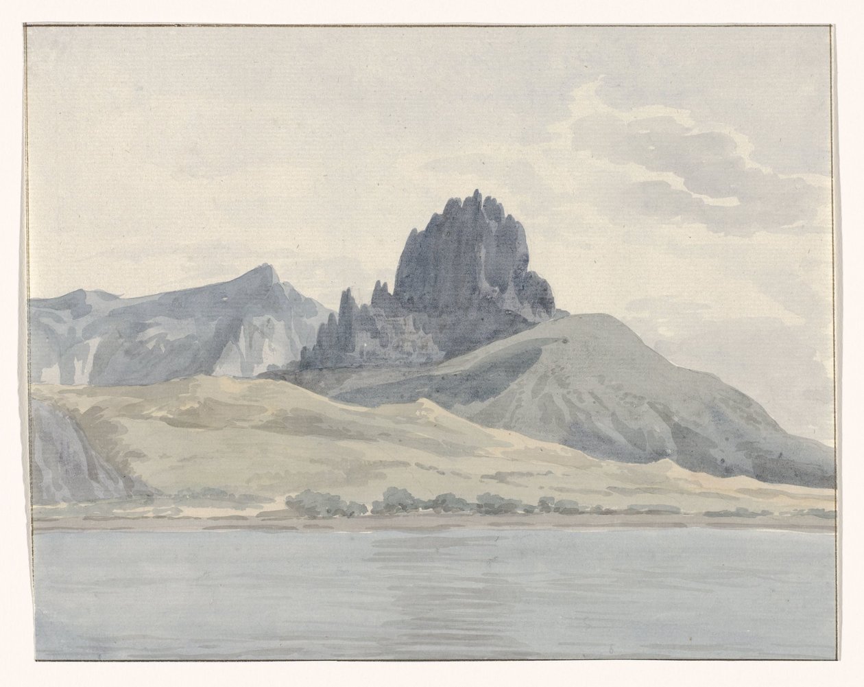 Vista da costa de Pentidatilo em frente ao Cabo Spartivento
Vue de la côte de Pentidatilo au delà du Cap de Spartivento (título sobre o objecto)
Voyage en Italie, en Sicile et à Malte - 1778 (título da série) de Louis Ducros