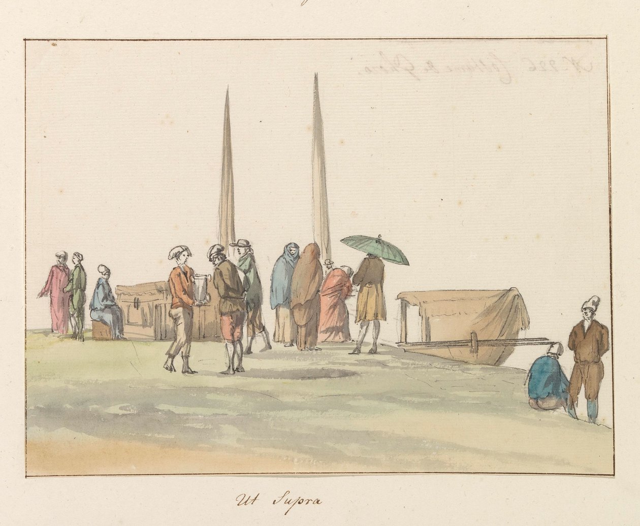 Trajes tradicionais da ilha de Gozo Costume de Ghozo (título no objeto) Voyage en Italy, e Sicile et à Malte - 1778 (título da série) de Louis Ducros