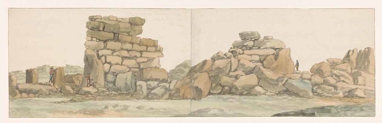 Monumento van Feniciërs de Carthagen op eiland Gozo
Monumento fenício ou cartaginês, vulgarmente chamado a Torre dos Gigantes, na ilha de Ghozo (título sobre o objecto)
Viagem a Itália, Sicília e Malta - 1778 (título da série) de Louis Ducros