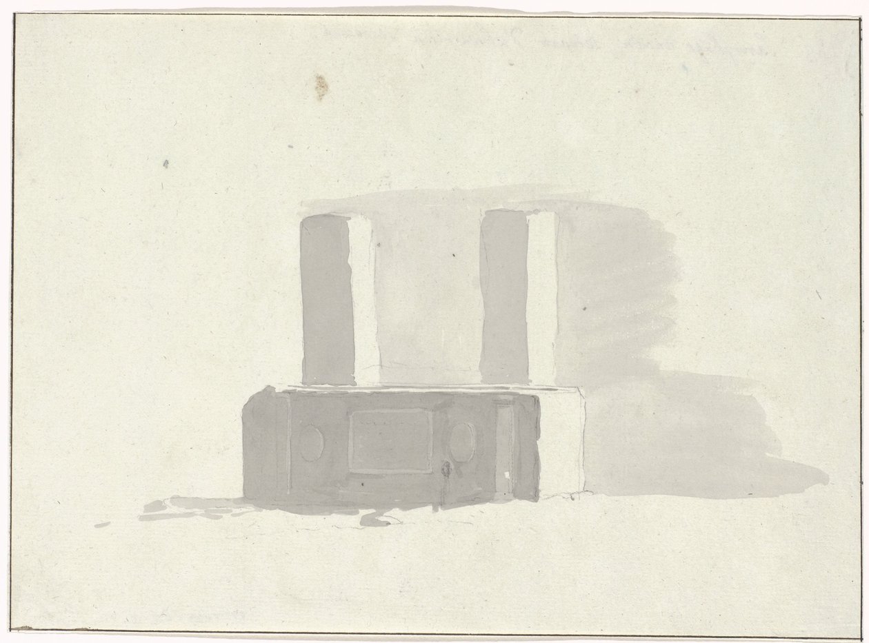 Oude sarcofaag welke dienst doet als drinkbak em Terracina
Antigo sarcófago, utilizado como bebedouro em Terracina (título sobre o objecto)
Viagem a Itália, Sicília e Malta - 1778 (título da série) de Louis Ducros