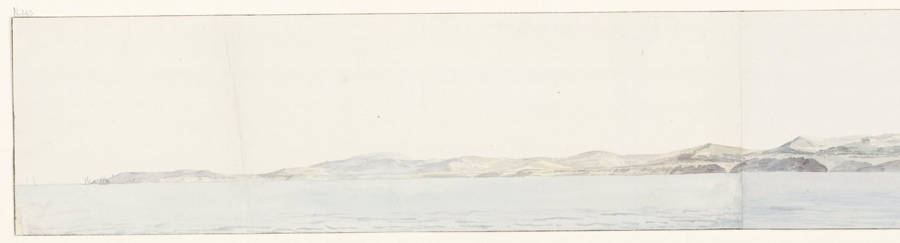 Panorama conheceu o Agrigento en de kust
Vista distante da cidade de Girgenti, & da costa (título sobre o objecto)
Viagem a Itália, Sicília e Malta - 1778 (título da série) de Louis Ducros