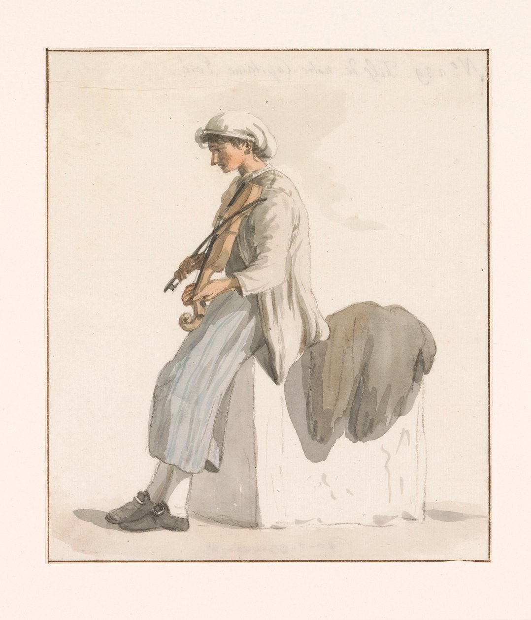 Zoon van kapitein Erié met viool
Filho do nosso Capitão Erie (título sobre o objecto)
Voyage en Italie, en Sicile et à Malte - 1778 (título da série) de Louis Ducros
