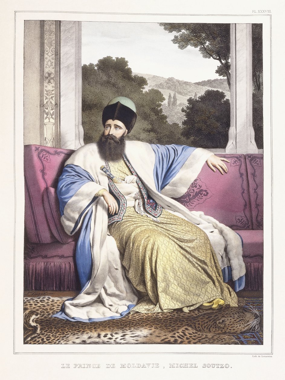 O príncipe da Moldávia, Michael Soutzo; O Príncipe da Moldávia, Michel Soutzo, 1825-1837 de Louis Dupré
