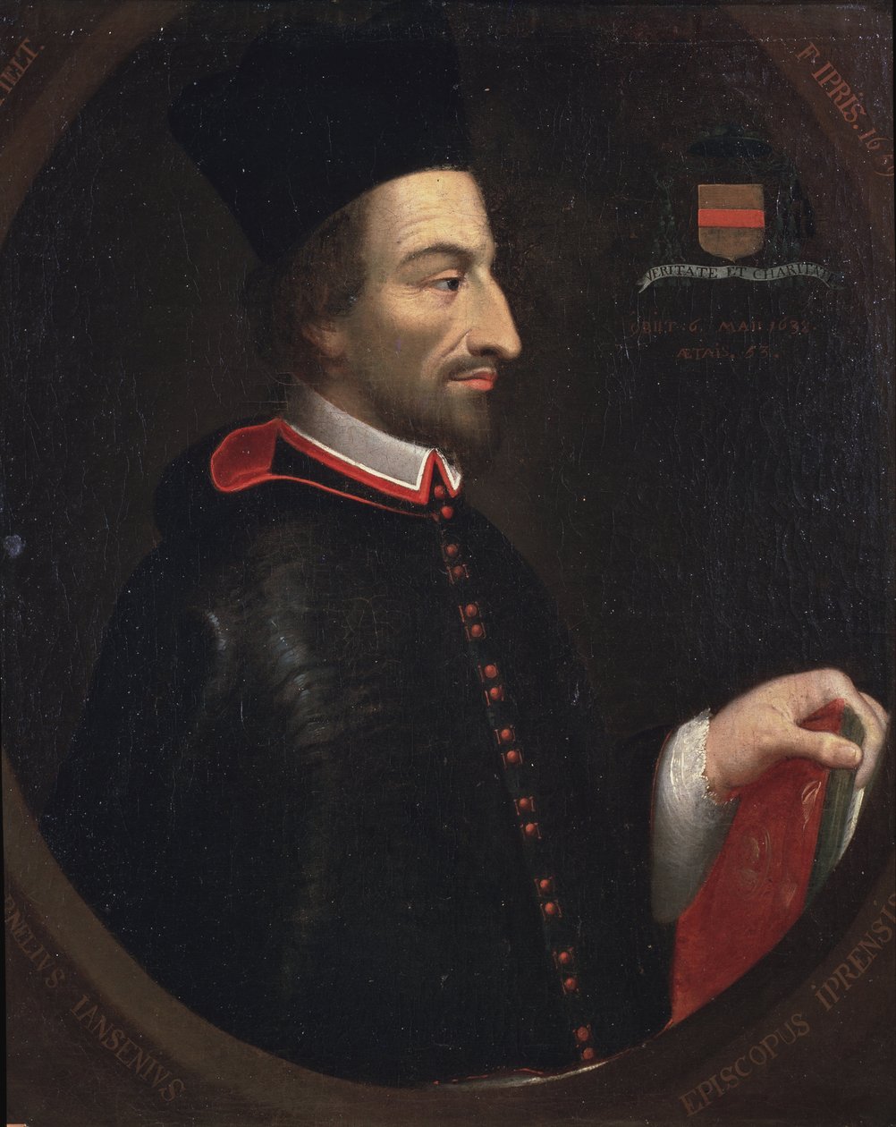 Retrato de Cornelius Jansen, chamado Jansenius, bispo de Ypres (óleo sobre tela de Louis Dutielt