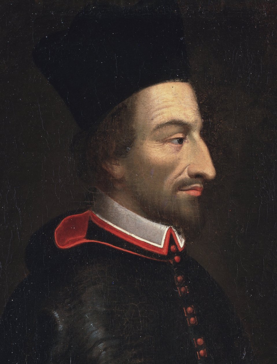 Retrato de Cornelius Jansen, chamado Jansenius, bispo de Ypres, detalhe (óleo sobre tela de Louis Dutielt