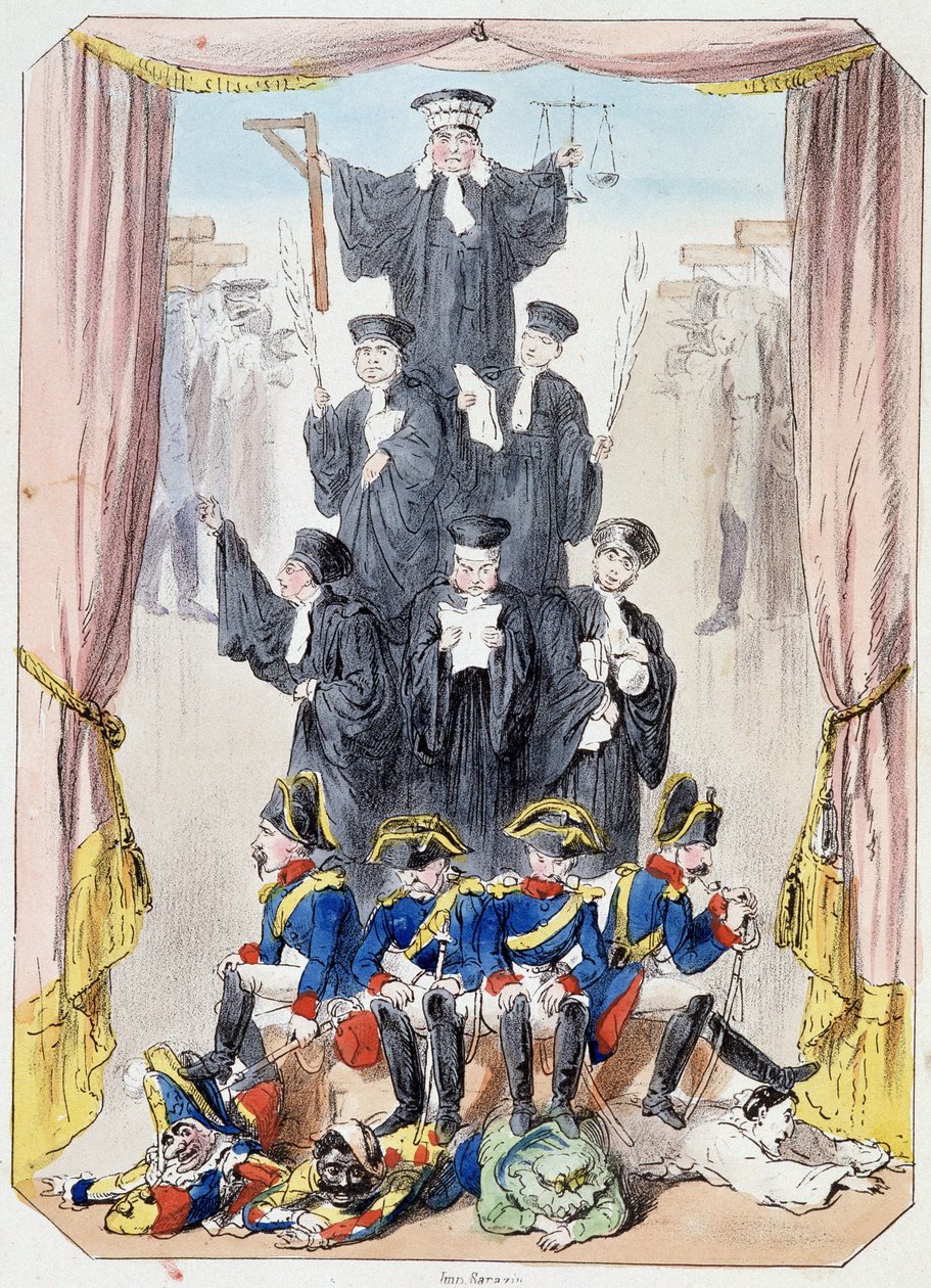 Les litideurs malgre eux - Litografia, extraída do Theatre des marionnettes du jardin des Tuileries, texto e desenho de Louis Edmond Duranty (1833-1880), Paris de Louis Edmond Duranty