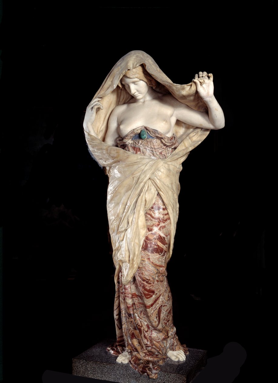 Natureza revelada na ciência Escultura de mármore e ônix por Louis Ernest Barrias (1841-1905) 1899. Paris, Musee d