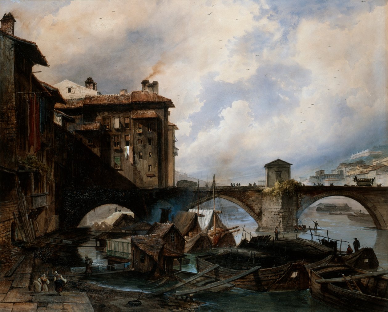 "O Porto de Lyon", 1830.   de Louis Etienne Watelet