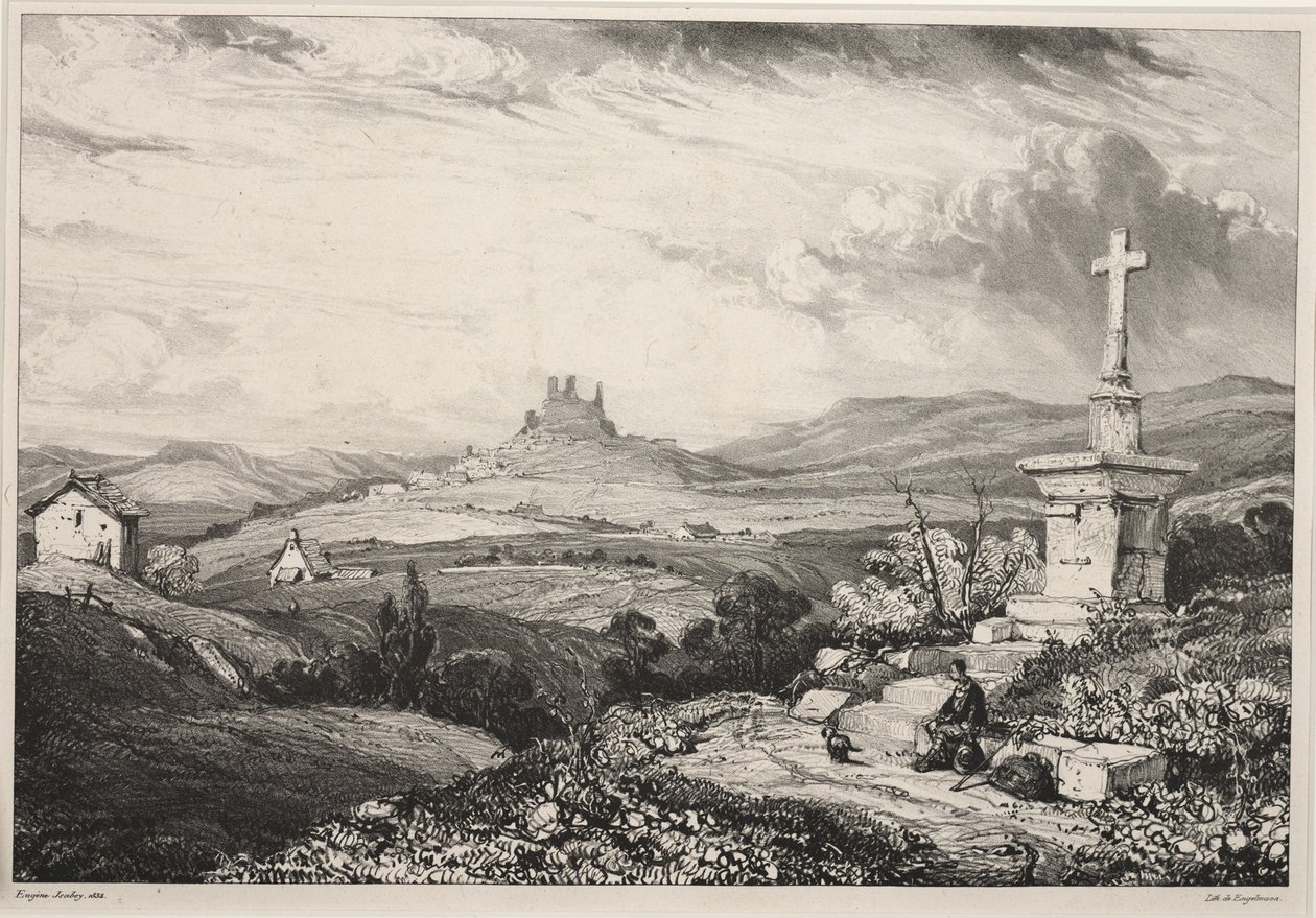 Castelo Larderole, Auvergne de Louis Eugene Gabriel Isabey