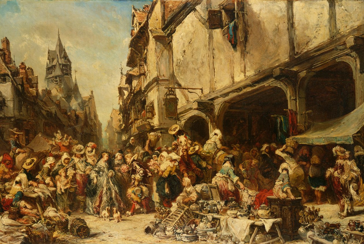 O mercado, 1862 de Eugene Isabey