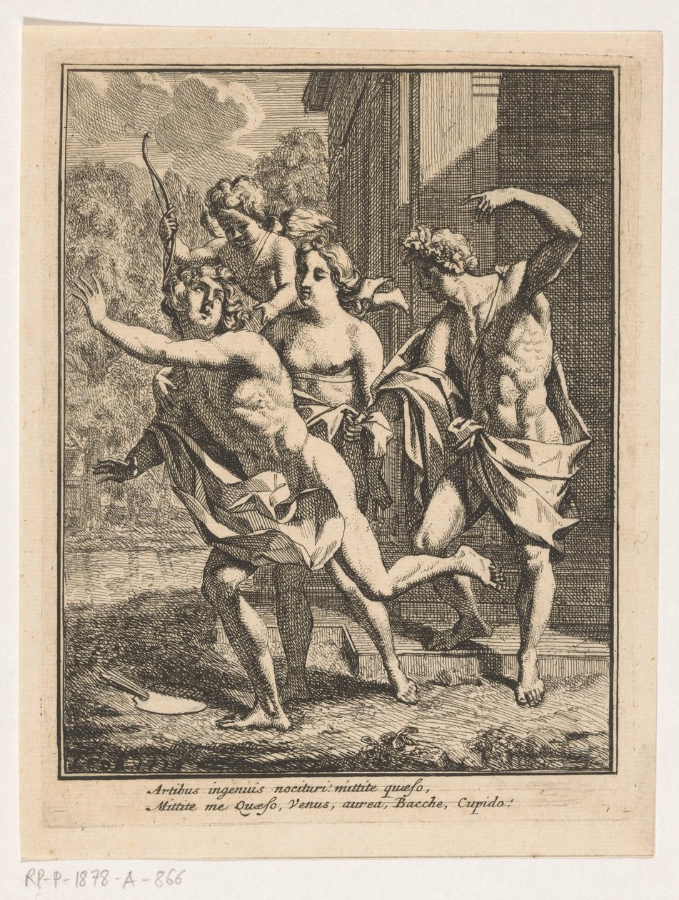 Um jovem foge de Baco, Vénus e Amor de Louis Fabritius Dubourg