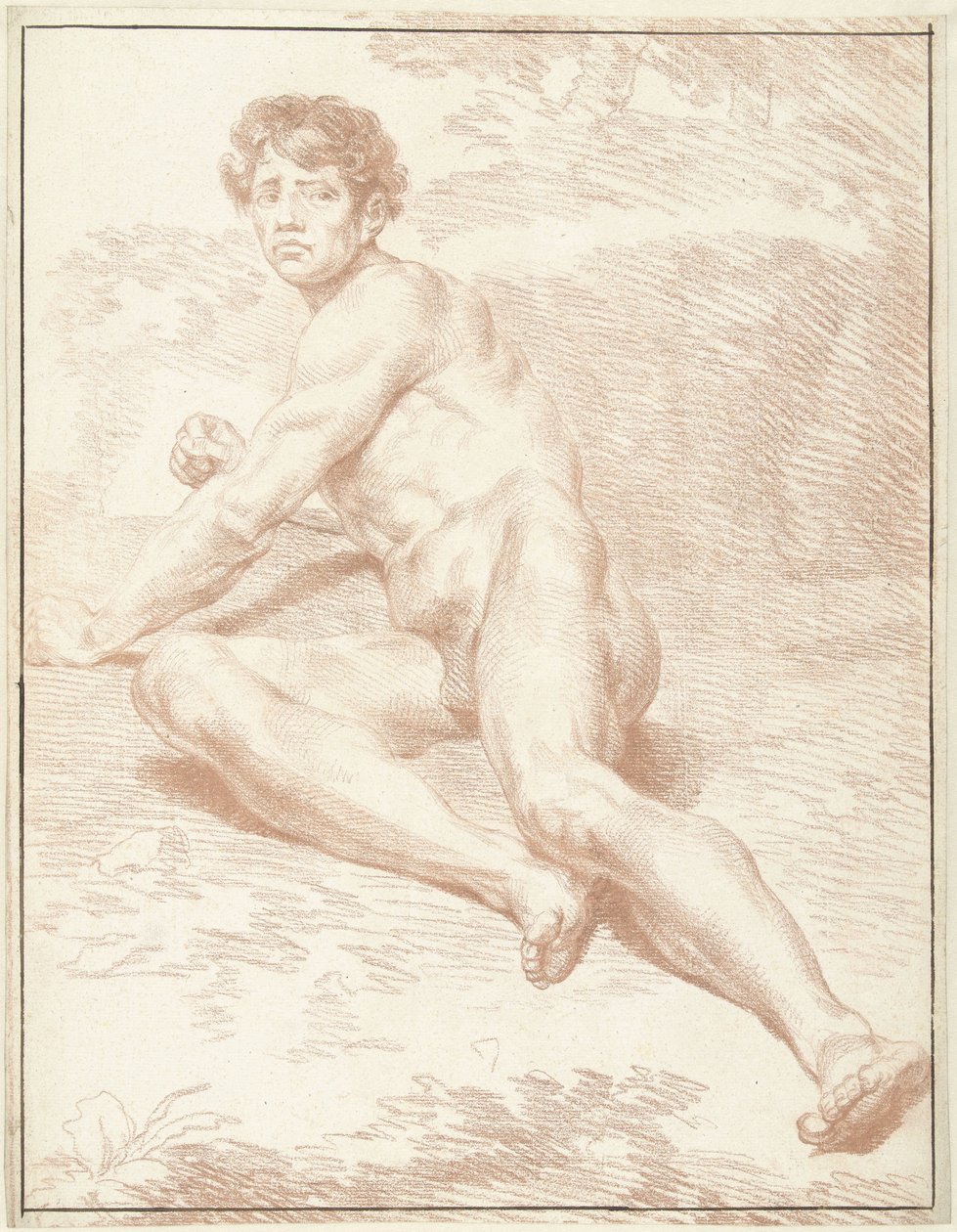 Homem nu, deitado, de pé de Louis Fabritius Dubourg