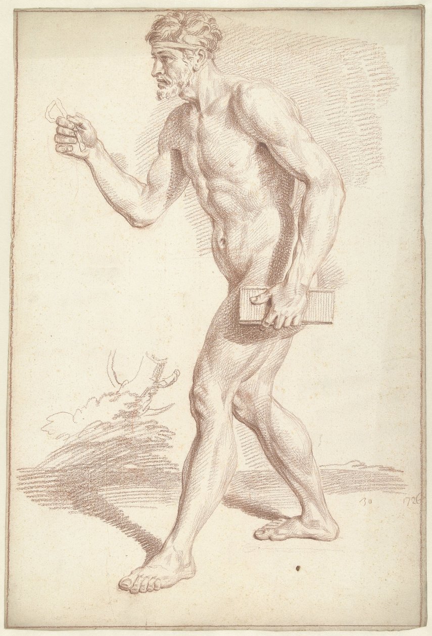 Nu masculino, andando, à esquerda de Louis Fabritius Dubourg