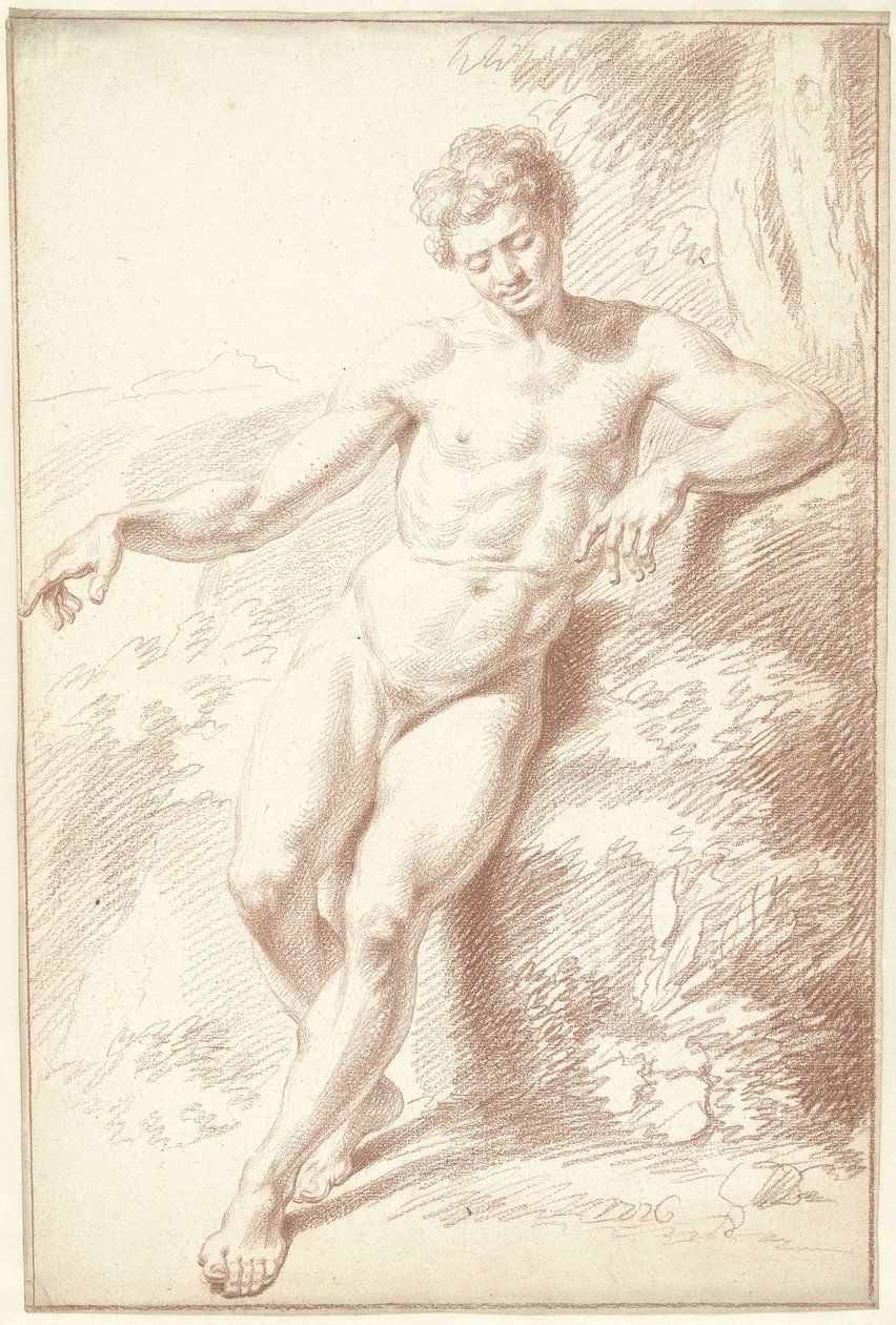 Masculino nu, em pé, apoiado no braço esquerdo de Louis Fabritius Dubourg