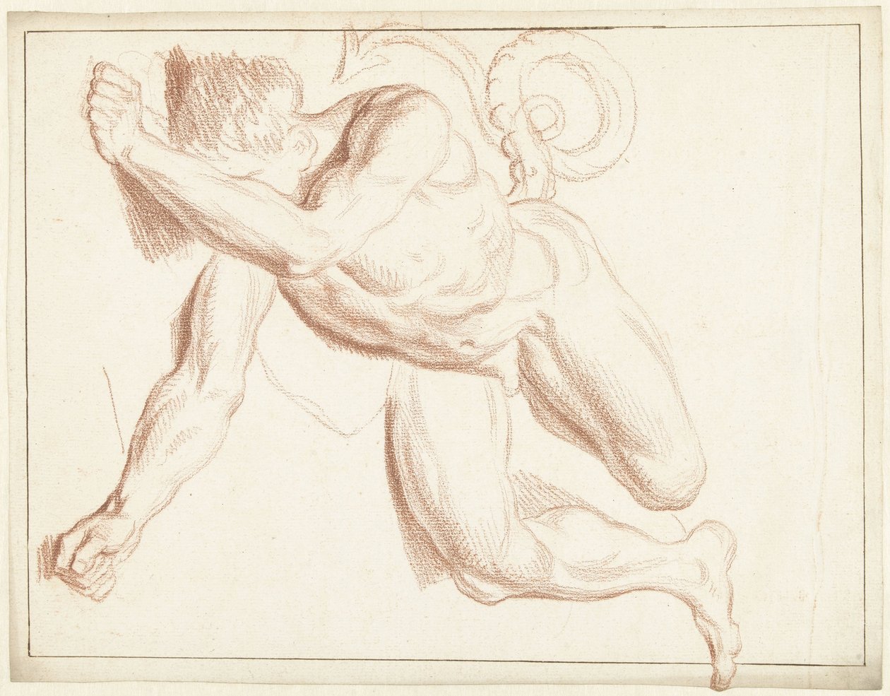 Estudo de um nu masculino, deitado de lado de Louis Fabritius Dubourg