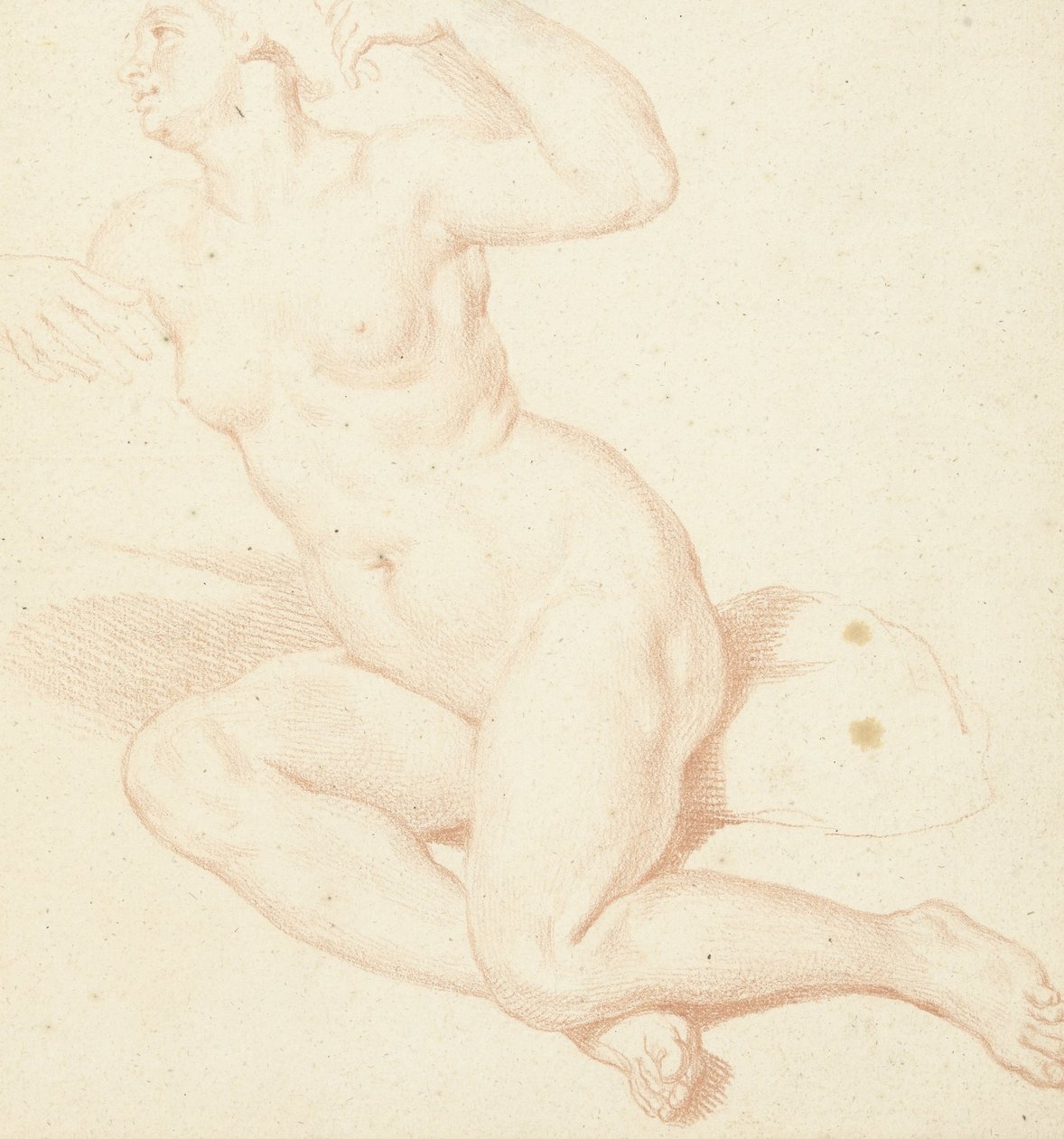 Estudo de uma mulher nua sentada de Louis Fabritius Dubourg