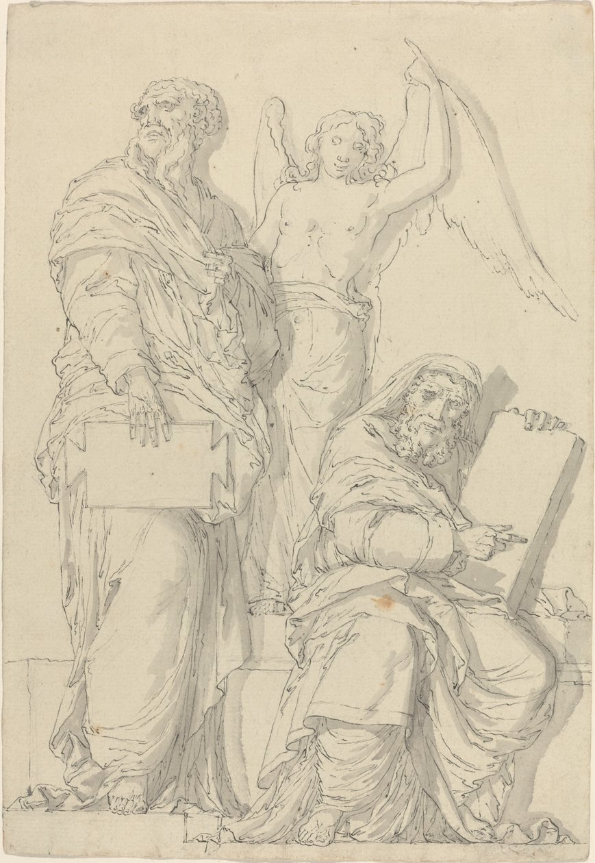 Os Profetas Oséias e Jonas de Louis Felix de La Rue after Raphael