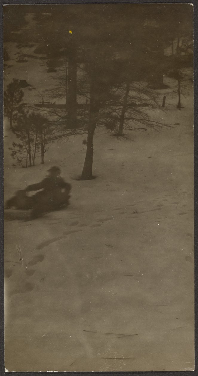 [Boy Sledding Down Hill] de Louis Fleckenstein