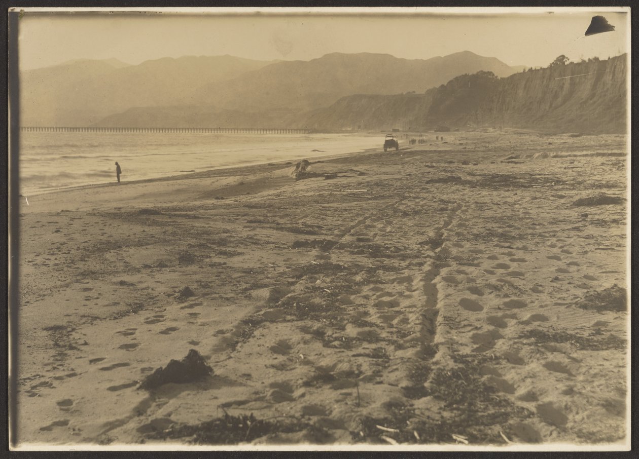 [Litoral com figuras e carro]. de Louis Fleckenstein