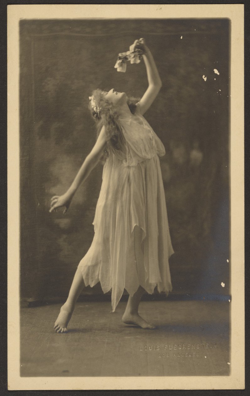 [Bailarina com uma flor diante de uma tapeçaria] de Louis Fleckenstein
