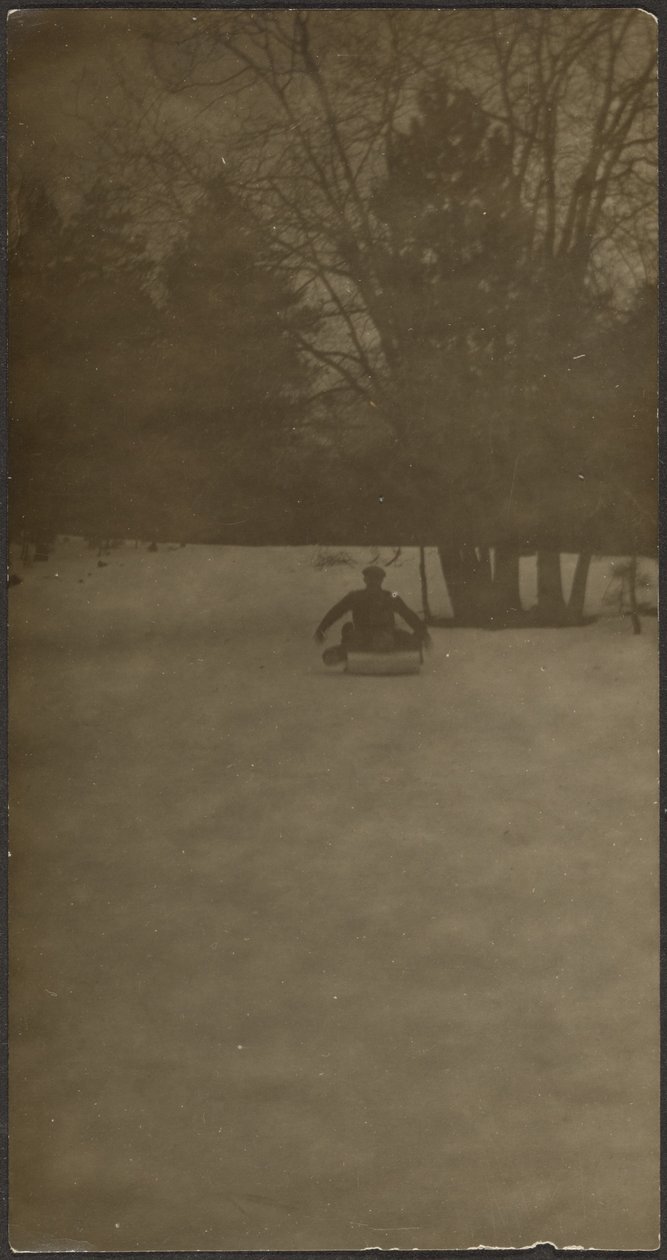 [Figura num trenó na neve]. de Louis Fleckenstein