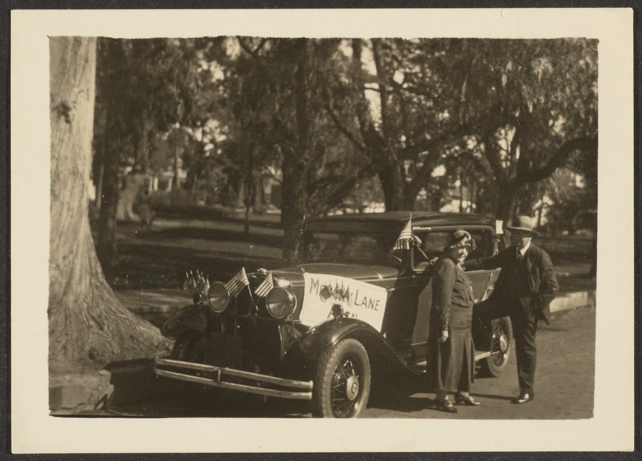 [Figuras num carro com bandeiras]. de Louis Fleckenstein