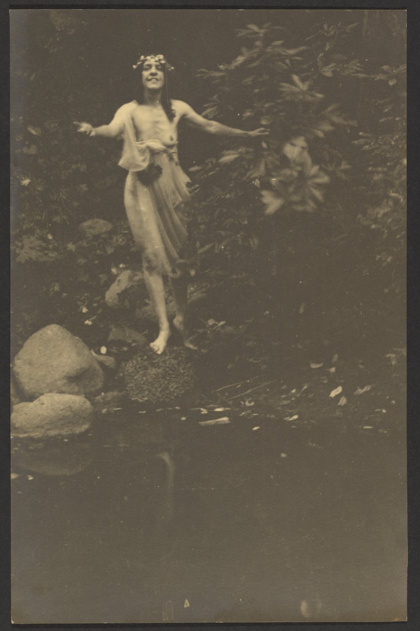[Mulher seminua à beira de um lago] de Louis Fleckenstein