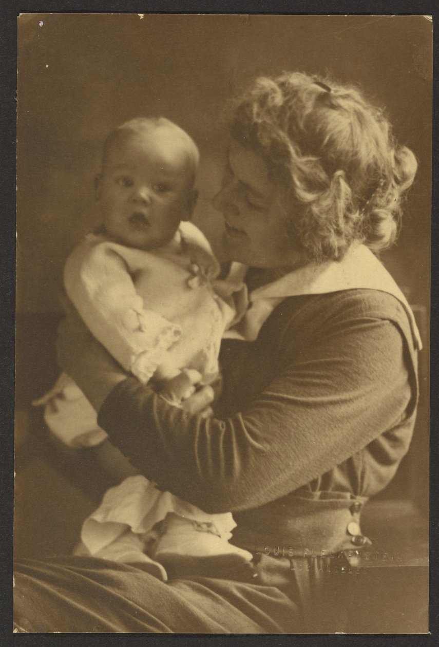 Retrato de uma mãe a sorrir para o filho de Louis Fleckenstein