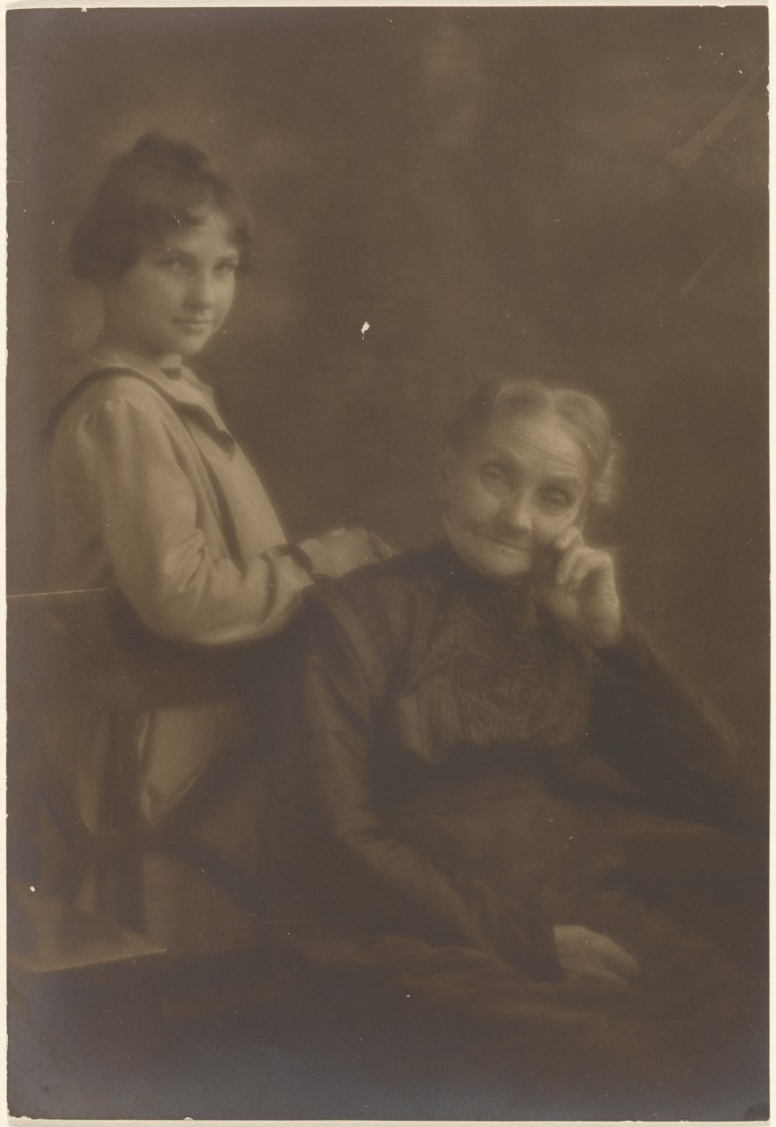 [Retrato de uma mulher idosa e de uma rapariga] de Louis Fleckenstein